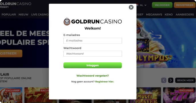 Goldrun inloggen
